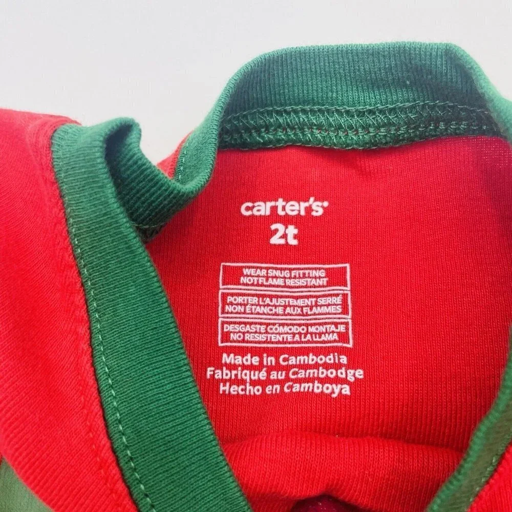 Carters Toddler Boys Size 2T Christmas Holiday Squad‎ 2 Piece Pajama Set 2186